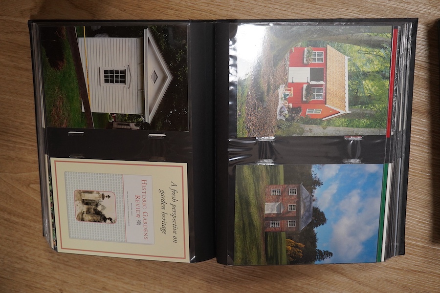 A quantity of various post cards arranged in three albums to include botanical interest. Condition - fair